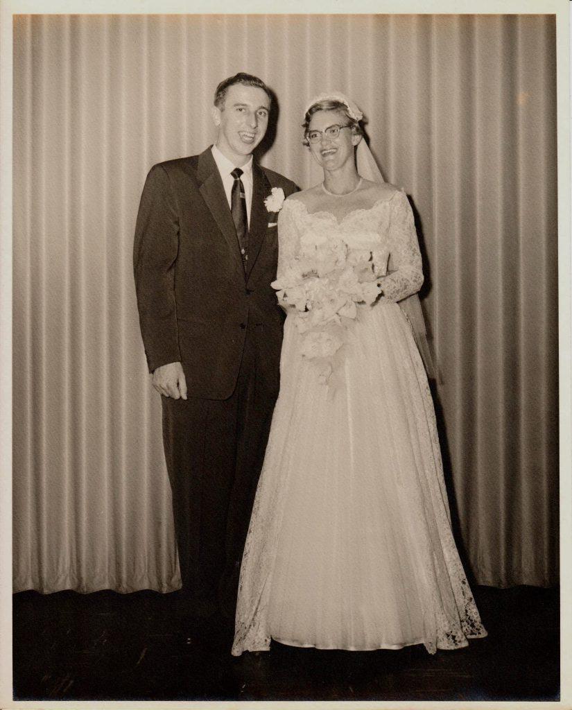Photo of Bill and Mary Lee in their wedding attire.